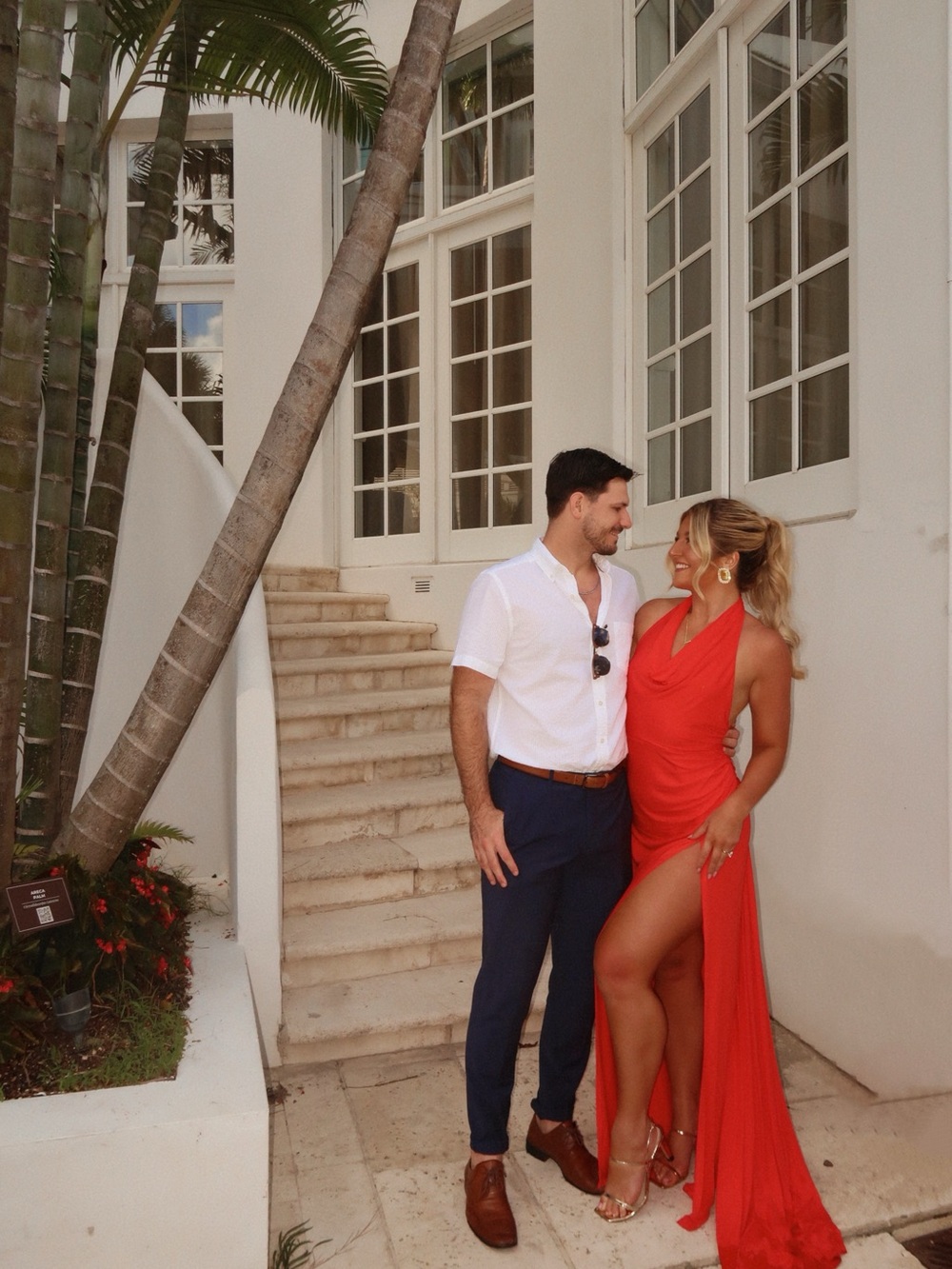 STAUD Julius Red Halter Maxi Dress with Side Slit